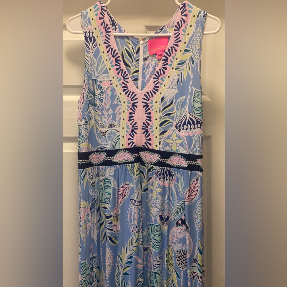 LILLY PULITZER MCKINLEY MAXI DRESS BLUE PERI LAPIS LANTERNS NWT